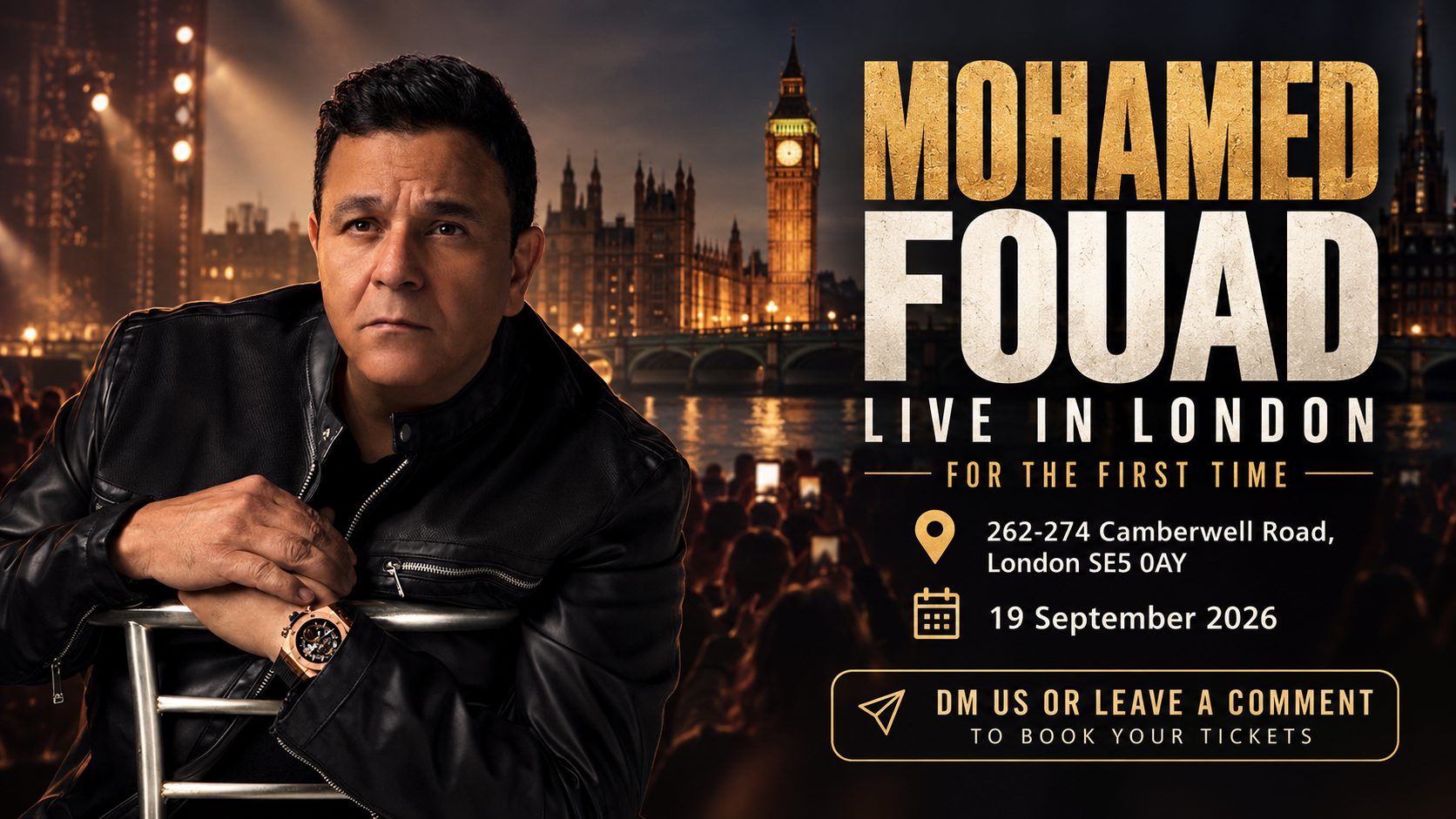 Mohamed Fouad Live in London – The Lighthouse Theatre 2026 concert poster